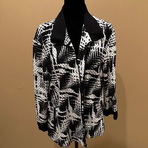 Southern Lady Black and White Textured Blazer